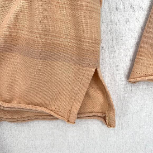 FREE PEOPLE WE THE FREE Baja Stripe Long Sleeve Crop Tee Womens Large Prosecco - Picture 10 of 15